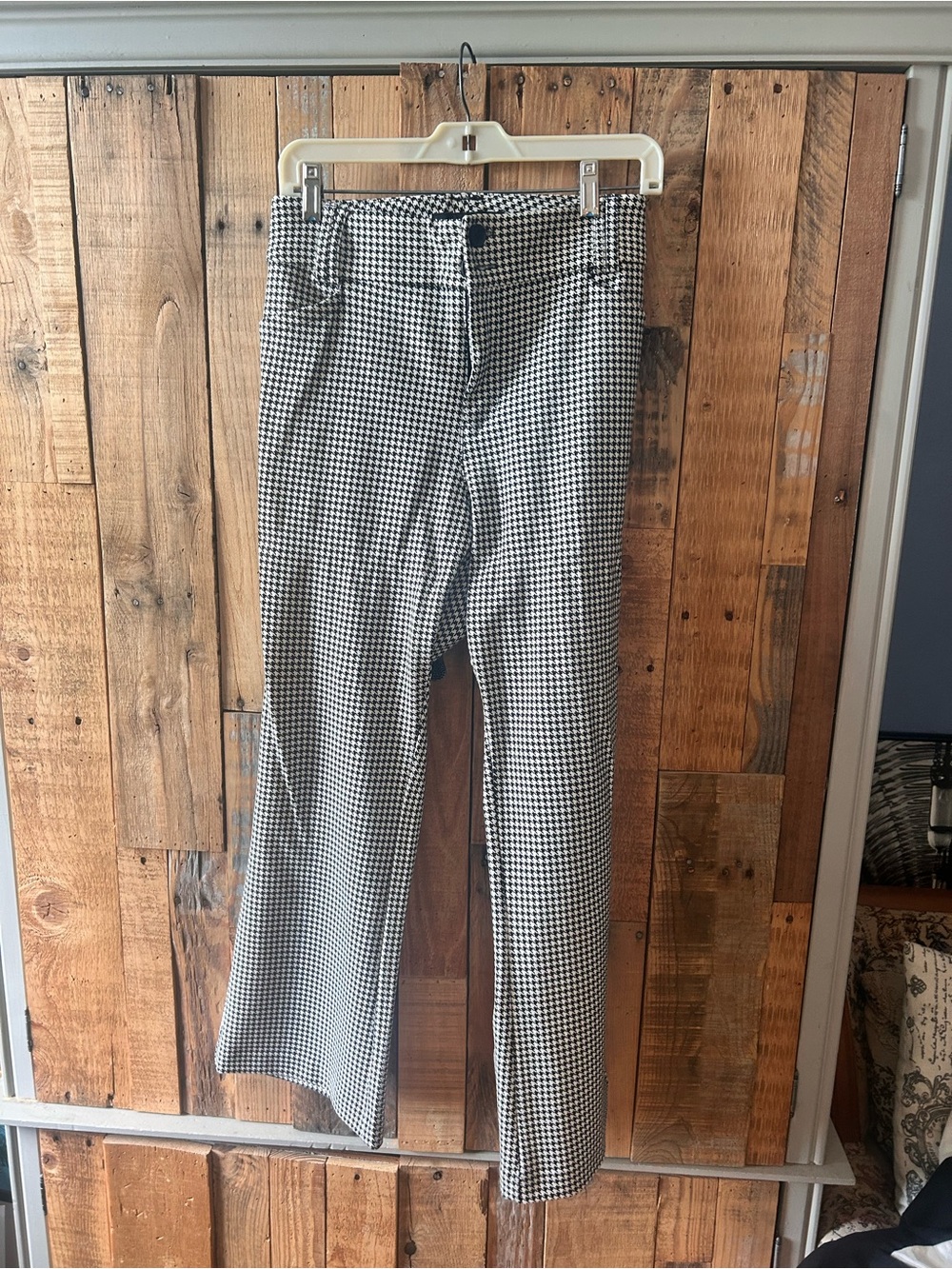 Black & White Houndstooth trouser bootleg Pants
